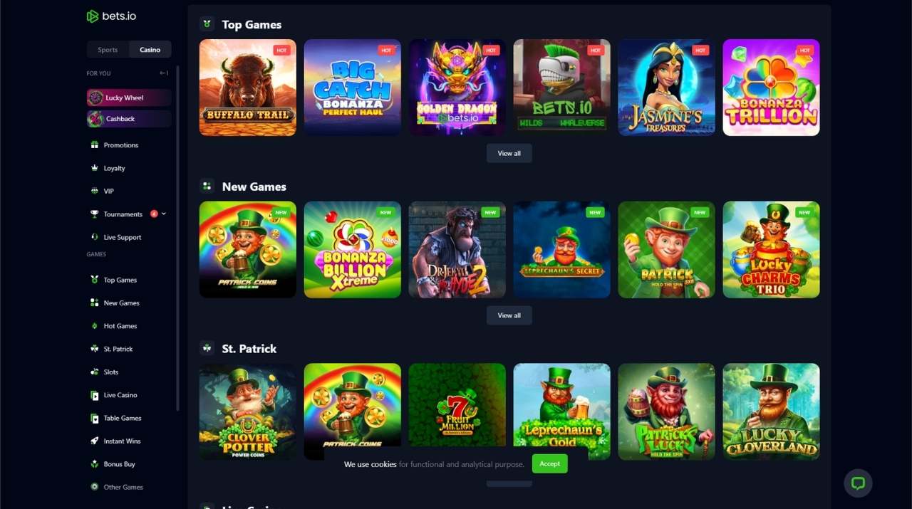 Bets.io Casino Top Slots and New Games